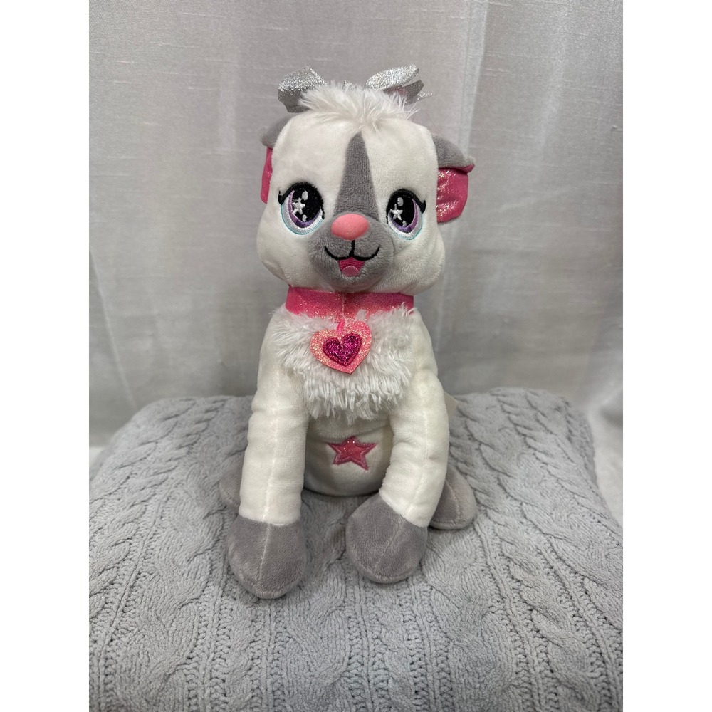WowWee Petz Siamese Cat Plush White Grey Pink Glitter Heart Silver Bow 2020